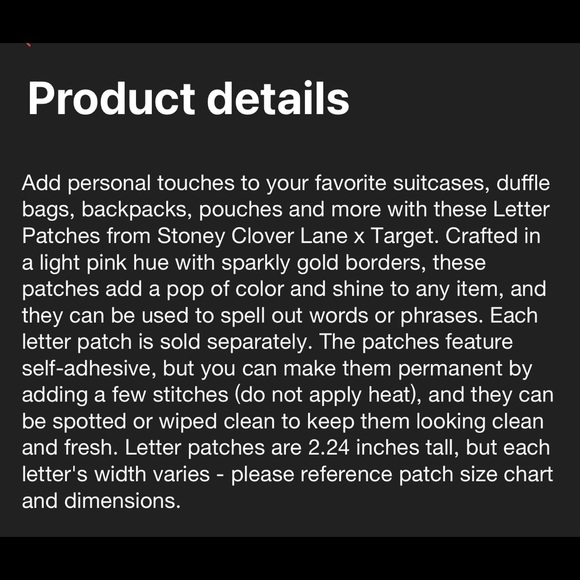 STONEY CLOVER LANE x TARGET LETTER STICKER PATCH Letter- N,  Preppy style - Picture 14 of 15